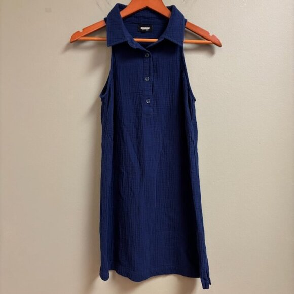 Monrow Women Dress Size XS Organic Cotton Gauze Collared Minimalist Preppy Beach - Picture 2 of 10